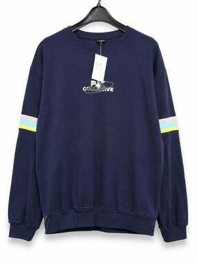 PSK Collective Womens SweatShirt Navy NWT Large New MSRP $69 Pullover L100
